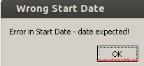 Ошибка указания даты: Error in Start Date — date expected!