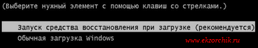 Элемент восстановления системы но толку от него ноль