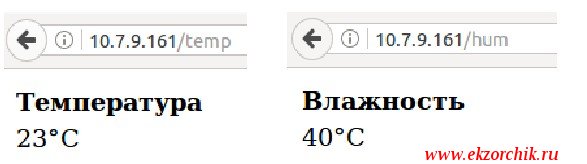 Показания датчика разнесенные по разным URL адресам