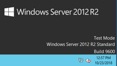 Включен тестовый режим на Windows Server 2012 R2 Standard