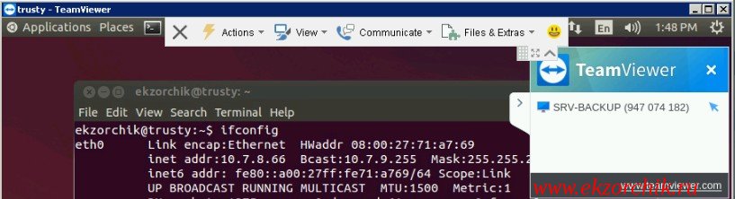Подключение из Windows систему к Ubuntu Trusty Desktop через TeamViewer