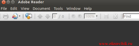 Установленный Adobe Reader on Ubuntu Trusty Desktop
