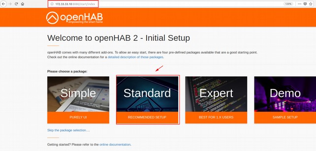 Установленный OpenHAB2 на Raspberry Pi 3 Model B