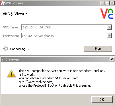 Не могу подключиться через VNC клиент к тонкому клиенту Tonk 1207
