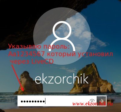 Авторизуюсь в системе с новым паролем от изменной учетной записи