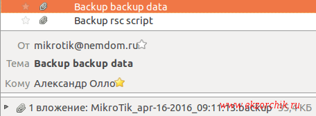 Backup & RSC файлы отправились и на FTP и на почту