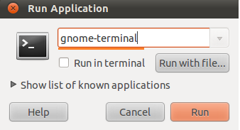 Открываем меню запуска (Alt + F2) и набираем gnome-terminal