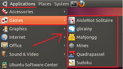 Предустановленные игры в системе Ubuntu 10.10