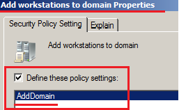 Предоставляем группу AddDomain право добавлять компьютеры в домен.