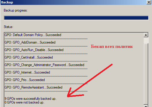 Бекап всех политик.