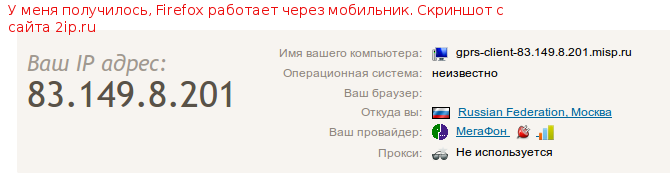 Проверяем, что выход в интернет с ноутбука через мобильник проходит успешно.