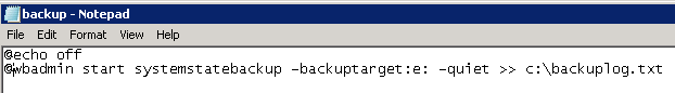 Bat-файл с командами для backp'а состояния системы