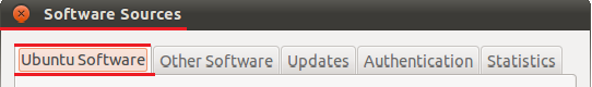Переходим на вкладку “Ubuntu Software” 