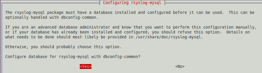 Сконфигурируем базу rsyslog-mysql 