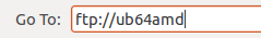 Вместо /home/ekzorchik набираем подключиться к ftp: ftp://ub64amd
