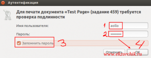 Для проверки подлинности указываю свои login & passwd Ubuntu Trusty системы