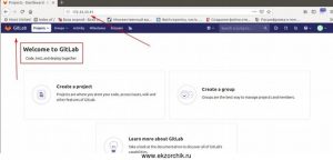 После регистрации я в панели администрирования GITLAB - Установка завершена.