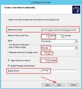 Настройка отказоустойчивости для роли DHCP