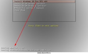 В PXE-меню выбираю установку Windows 10 Pro x64