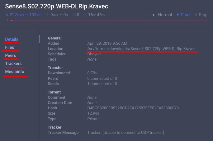 Структурированная информация по Torrent файлу