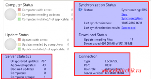 Информация по работе WSUS сервера