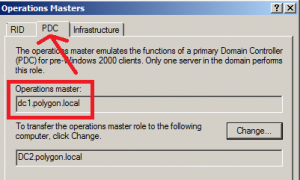 В поле PDC - указан первый домен контроллер (dc1.polygon.local)