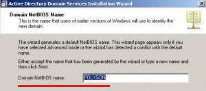 Оставляем NetBIOS name по умолчанию - POLYGON