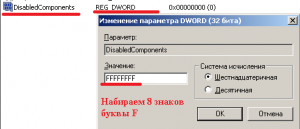 Указываем значение в шестнадцатеричной системе FFFFFFFF.