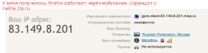 Проверяем, что выход в интернет с ноутбука через мобильник проходит успешно.