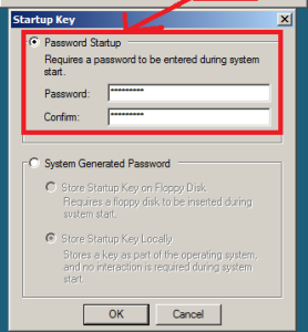Устанавливаем пароль при загрузке системы